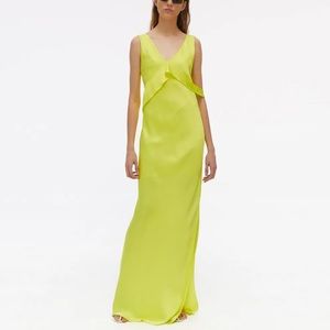 NWT Helmut Lang Long Double Satin Sash Dress